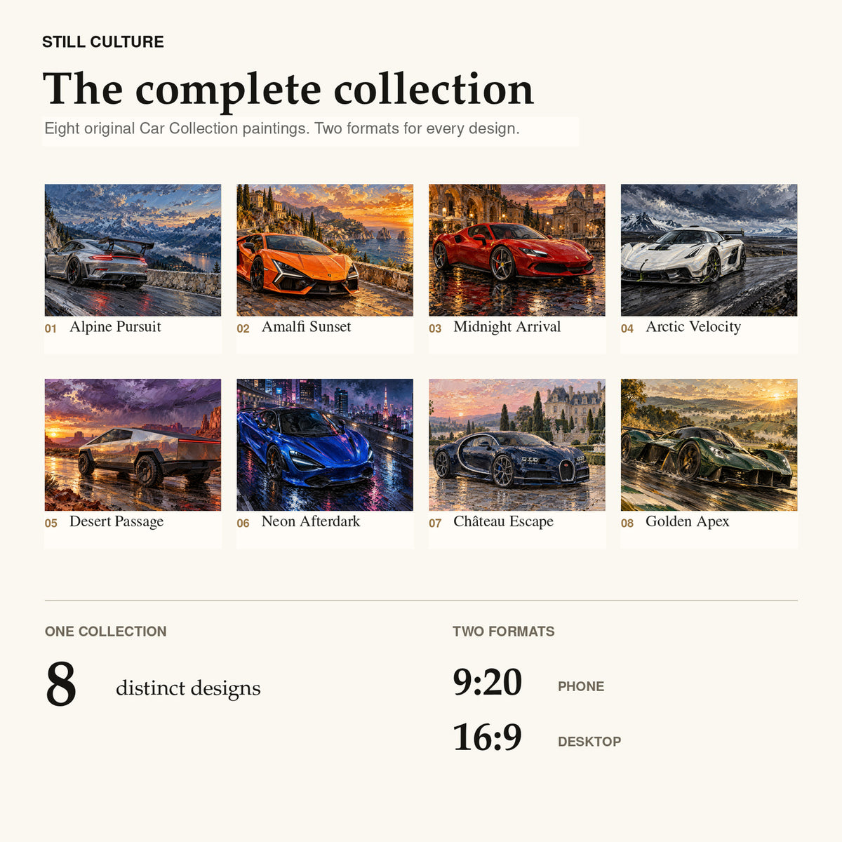 Car Collection - 8 Designs