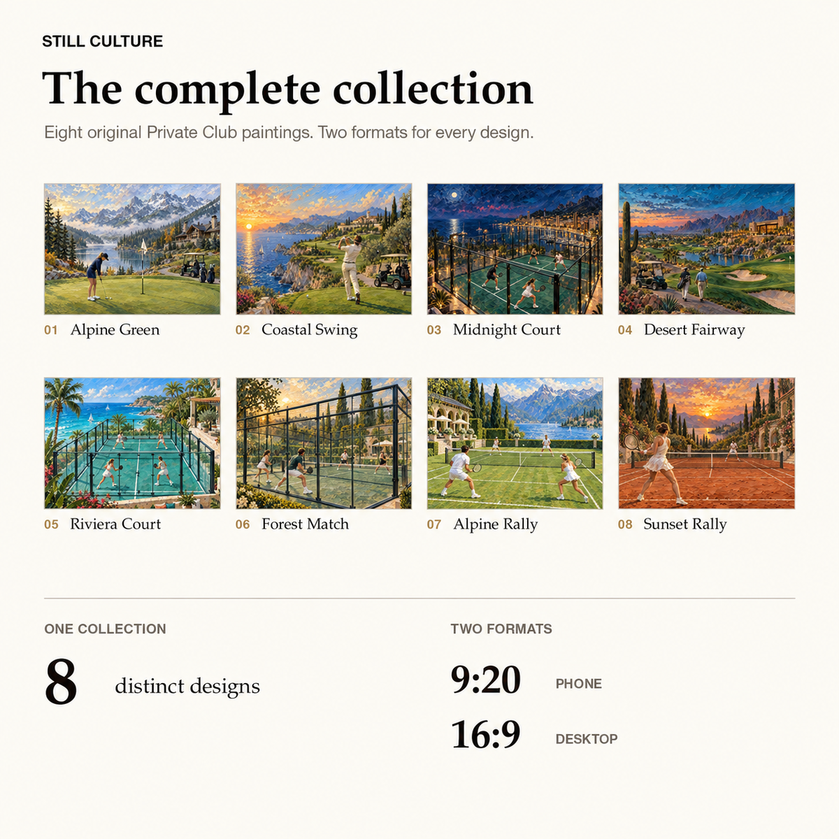 The Private Club Collection - 8 Designs